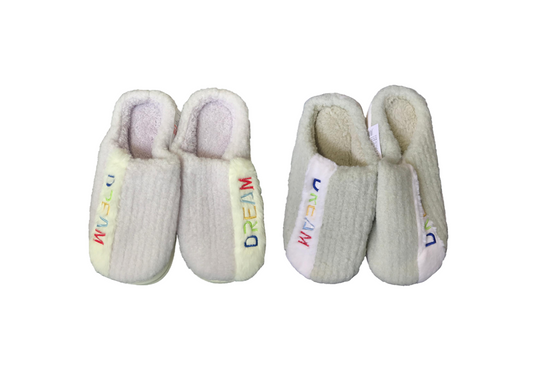 Indoor Fuzzy House Slippers with Dream Design Assorted Sizes and Colours 7747