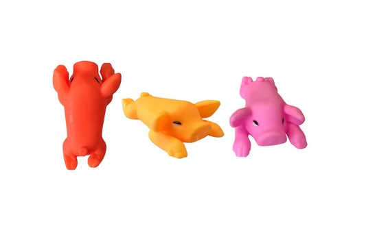 Pet Dog Toy Squeaky Flat Laying Roasted Pig 12 x 6 cm Assorted Colours 7758
