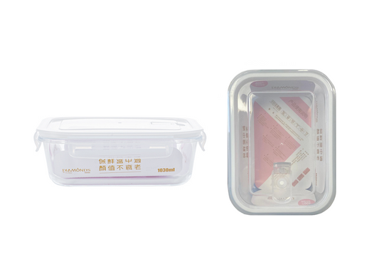 Rectangular Glass Food Storage Container with Air Vent 1030ml 7763