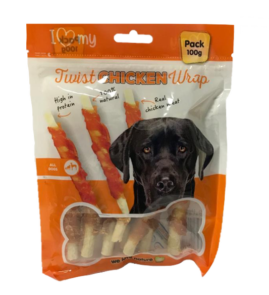 Pet Dog Treats Chicken Twist 100g 77695