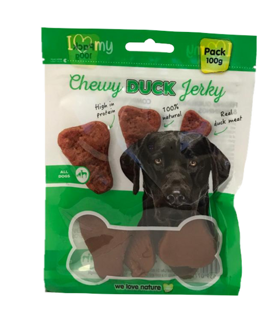 Pet Dog Treats Chewy Duck Jerky 100g 77831