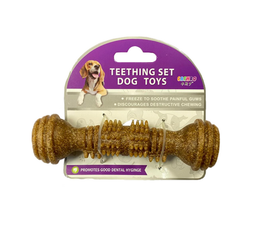 Pet Dog Teething Toy Spikey Rounded End Rod Shape 14cm 7795