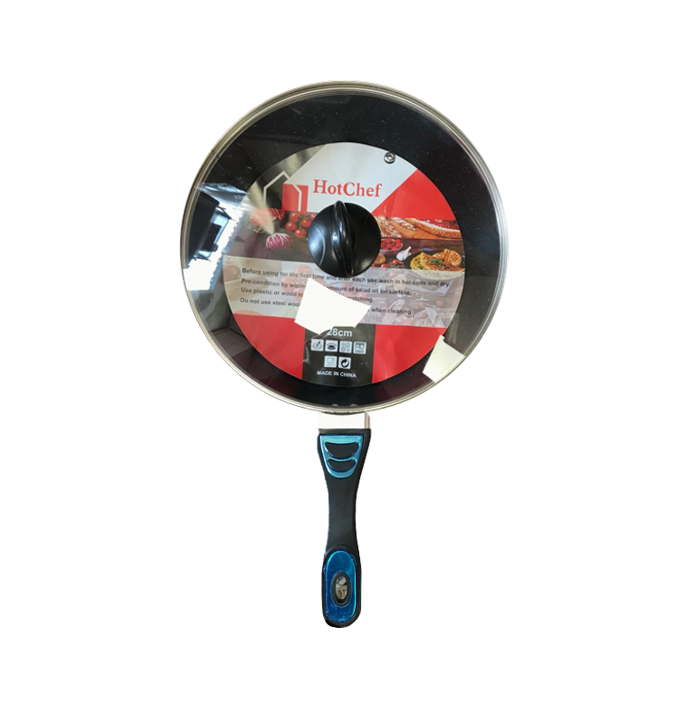 Frying Pan with Deep Base and Glass Lid 28 cm Speckled Assorted Colours 7820