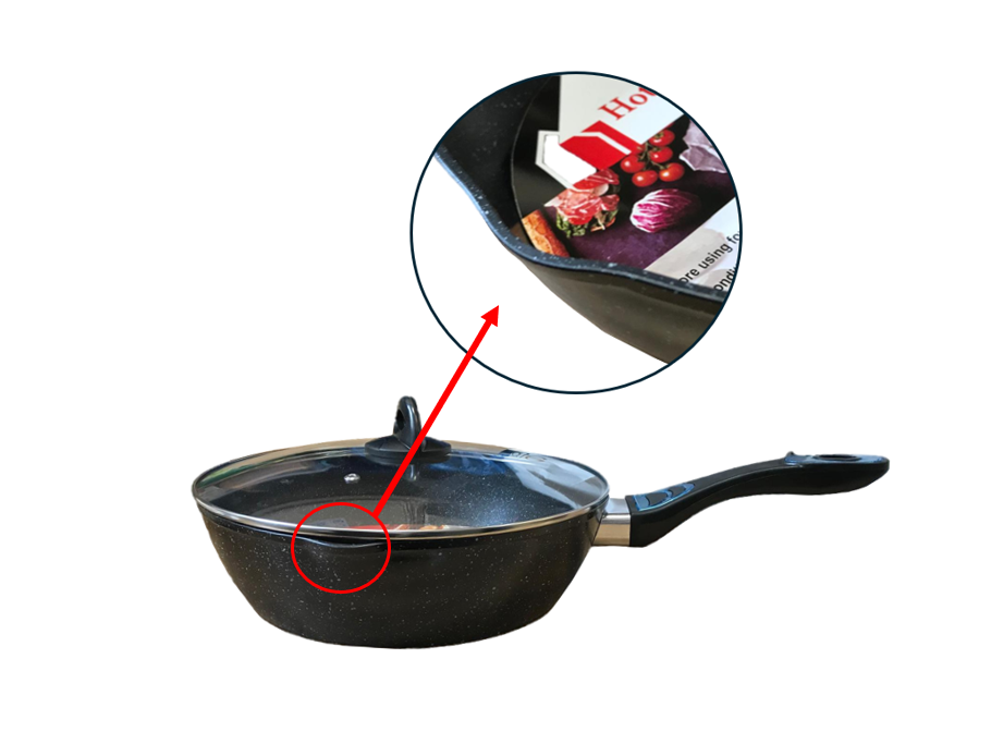 Frying Pan with Deep Base and Glass Lid 28 cm Speckled Assorted Colours 7820