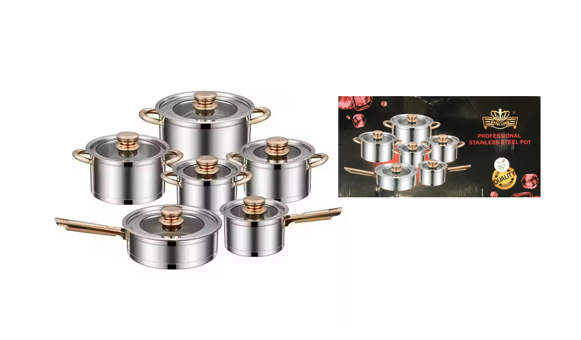 Stainless Steel Pan / Pot Set of 12 7821
