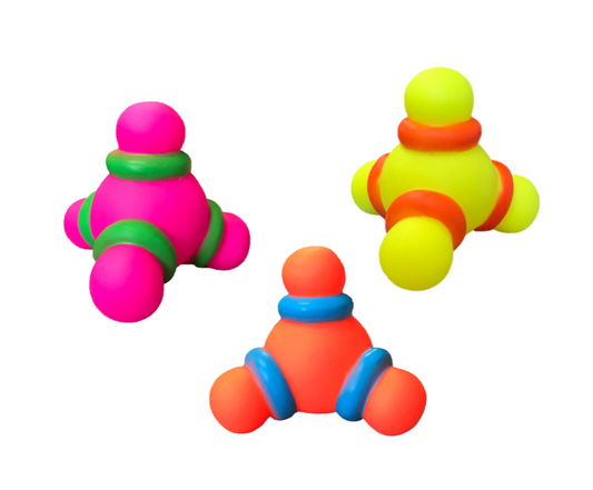 Pet Dog Toy Squeaky Atom Shaped Ball 8 cm Assorted Colours 7827