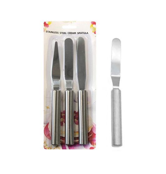 Stainless Steel Cake Cream Icing Palette Knife Spatula Set Of 3
