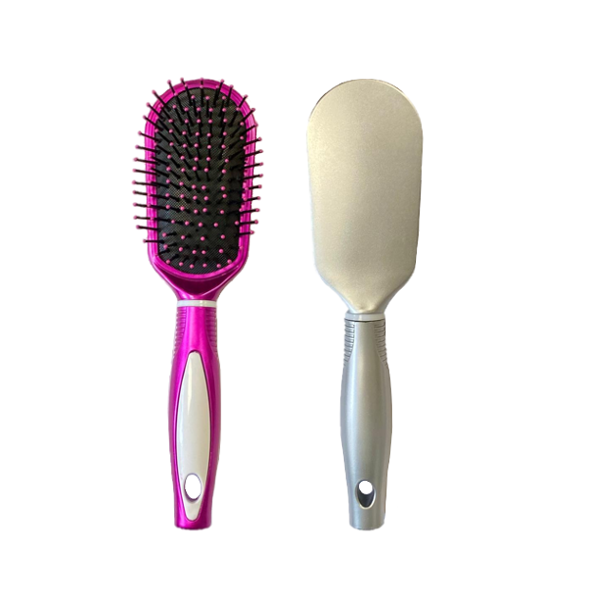 Plastic Rounded Rectangular Hair Brush 23Cm Assorted Colours
