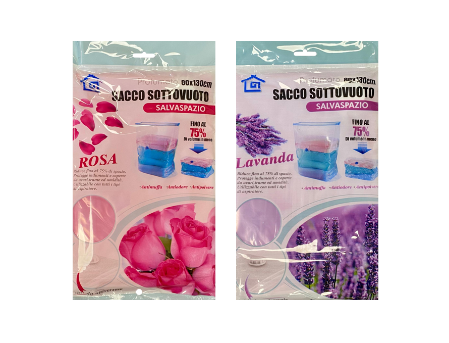 Floral Scented Clothes Storage Compressed Air Vacuum Bag 80 X 130Cm Assorted Scents