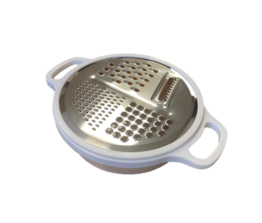 Round Plastic Box Grater With Cover 19 X 7Cm Assorted Colours