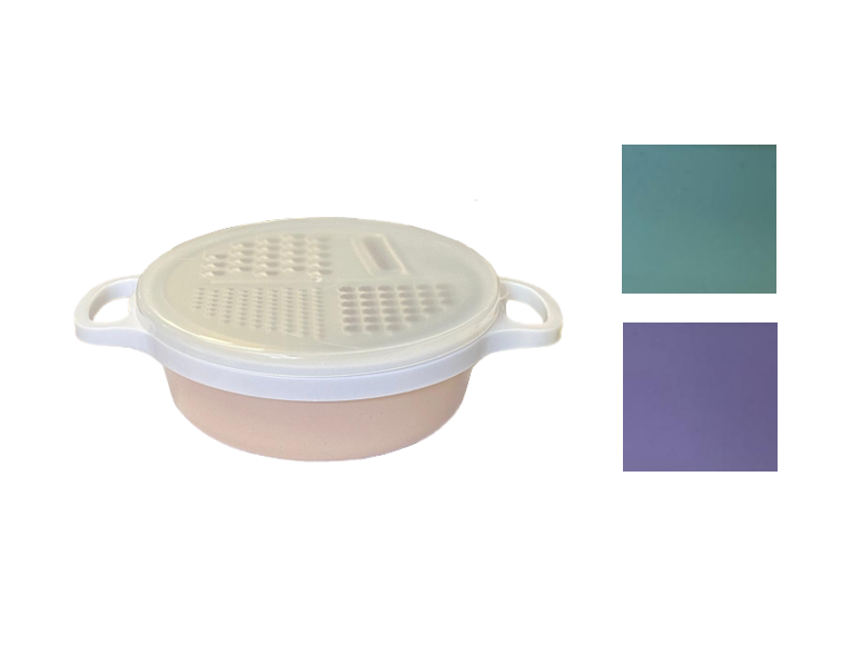 Round Plastic Box Grater With Cover 19 X 7Cm Assorted Colours