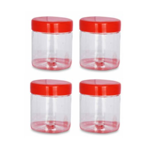 Plastic Kitchen Pet Food Storage Jar 300Ml Pack Of 4