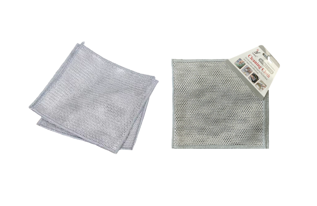 Double Layer Metal Wire Scourer Cleaning Cloth 20 X 20Cm Pack Of 5