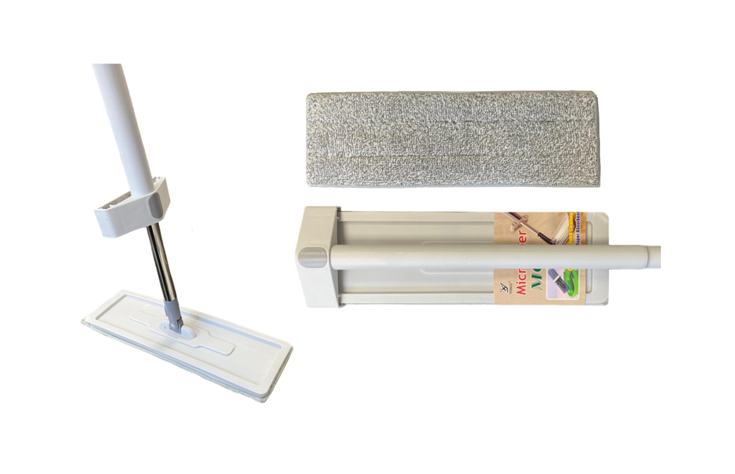 Foldable Microfibre Flat Floor Mop With Wringer Slider 130Cm
