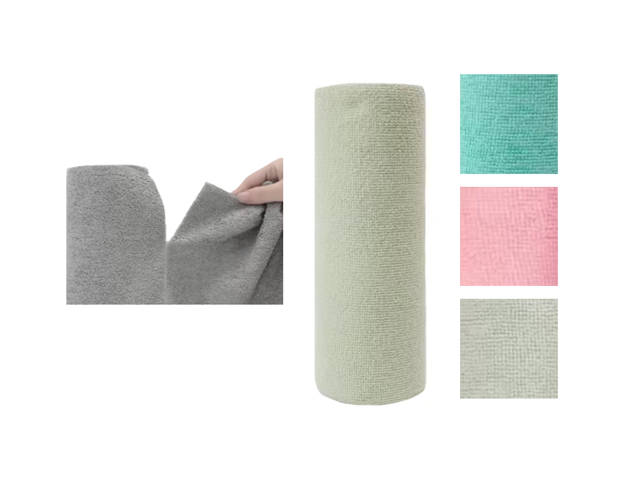 Reusable Microfibre Kitchen Towel Cloth 25 X 25Cm Roll Of 20 Assorted Colours