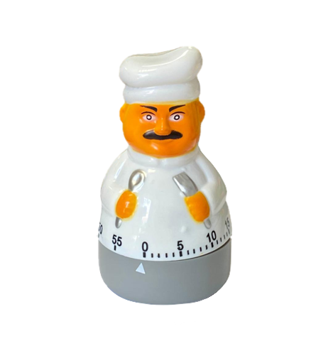 Plastic Little Chef Shaped Kitchen Cooking Timer 60 Minutes 10Cm