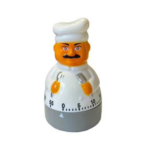 Plastic Little Chef Shaped Kitchen Cooking Timer 60 Minutes 10Cm