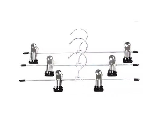 Metal Wardrobe Clothes Trousers Pants Skirt Hanger Pack Of 3
