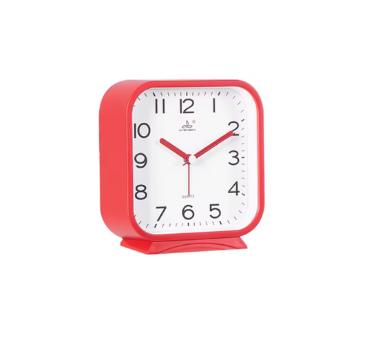 Square Plastic Analogue Alarm Clock Assorted Colours