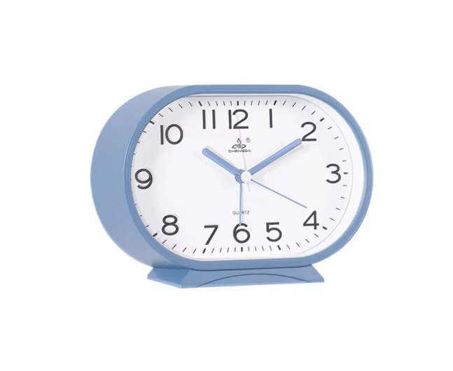 Oval Plastic Analogue Alarm Clock 15.5 X 10.4 X 4.2Cm Assorted Colours