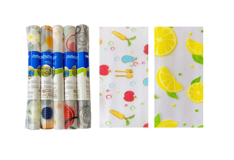 Kitchen Storage Fridge Cupboard Drawer Anti-Slip Mat Liner With Print 30 X 90Cm Assorted Designs