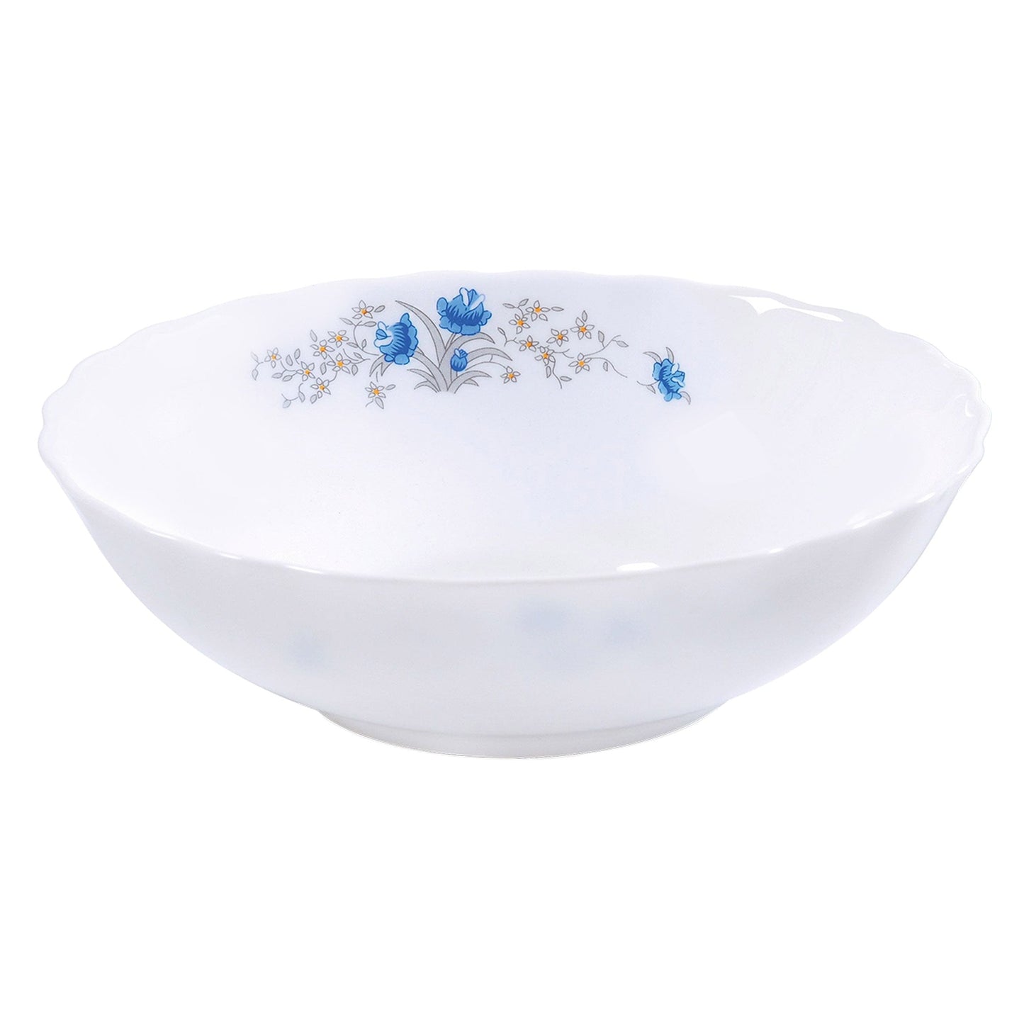 Aria Opal Glass Soup Set of 7 Blue Floral 7919