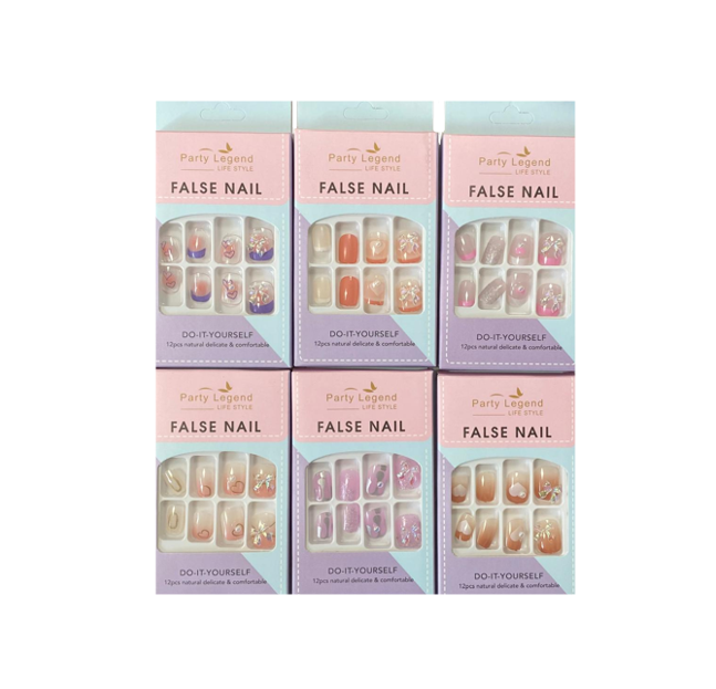 Artificial Fake Nail Extensions With Bow Assorted Designs