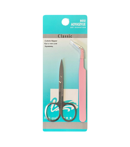 Metal Nail Cutter Scissor And Tweezer Set Assorted Colours