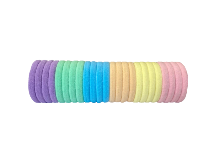 Pack Of Elastic Hair Tie Bobbles Assorted Colours