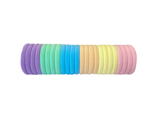 Pack Of Elastic Hair Tie Bobbles Assorted Colours