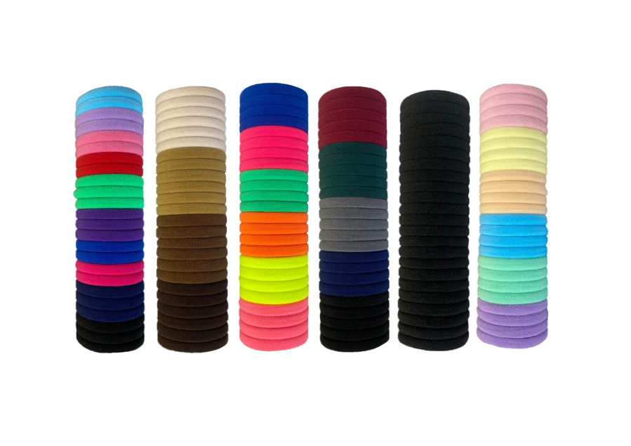 Pack Of Elastic Hair Tie Bobbles Assorted Colours