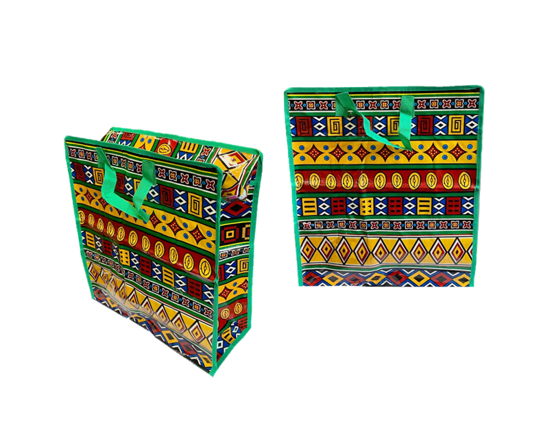 Medium  Plastic Shopping Laundry Bag With Printed Design 40 X 45 X 18Cm Assorted Designs