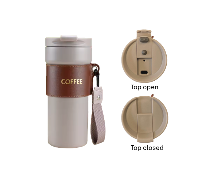 Stainless Steel Coffee Travel Thermos Flask Tumbler With Cup Sleeve 450Ml Assorted Colours