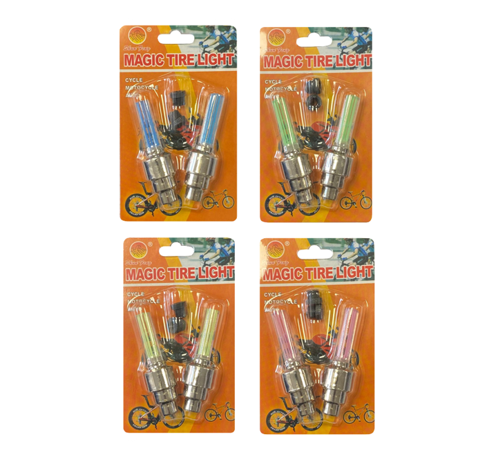 Magic Bike Bicycle Tyre Wheel Light 5.8Cm Pack Of 2 Assorted Colours