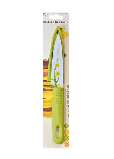 Metal Kitchen Fruit Knife With Cover Plastic Handle
