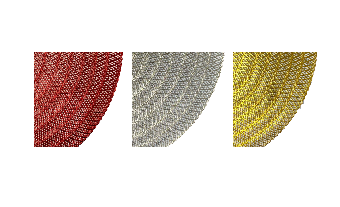 Round Table Centre Placemat With Scalloped Edge 38Cm Assorted Colours