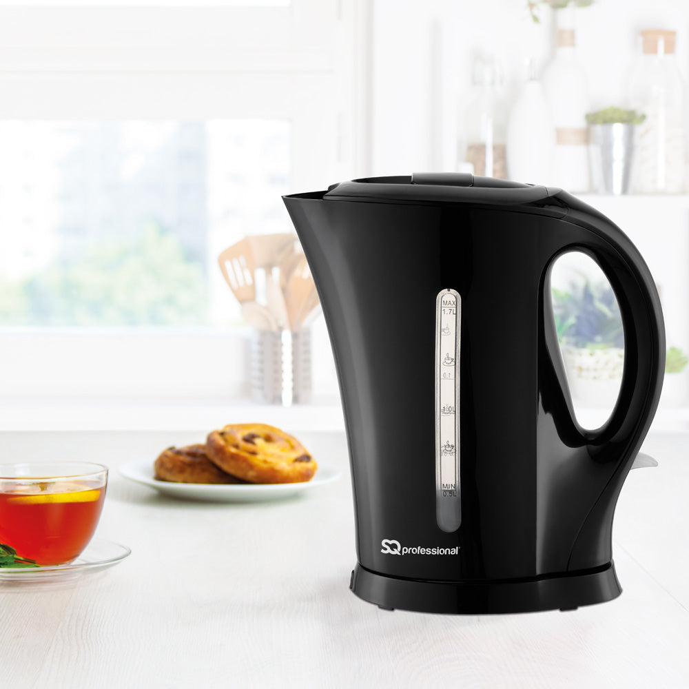 Sq Professional Aquen Plastic Kettle 1.7 Litre 2200W Black