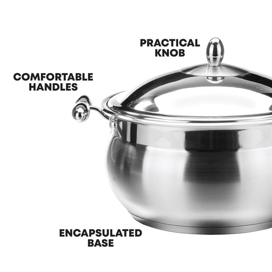 SQ Professional Lustro Stainless  Steel  Imperiale Casserole Set of 6 7991