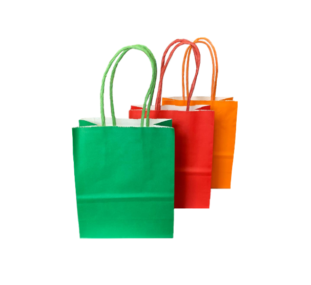Solid Colour Paper Gift Bag Extra Small 12 X 6 X 15Cm Assorted Colours