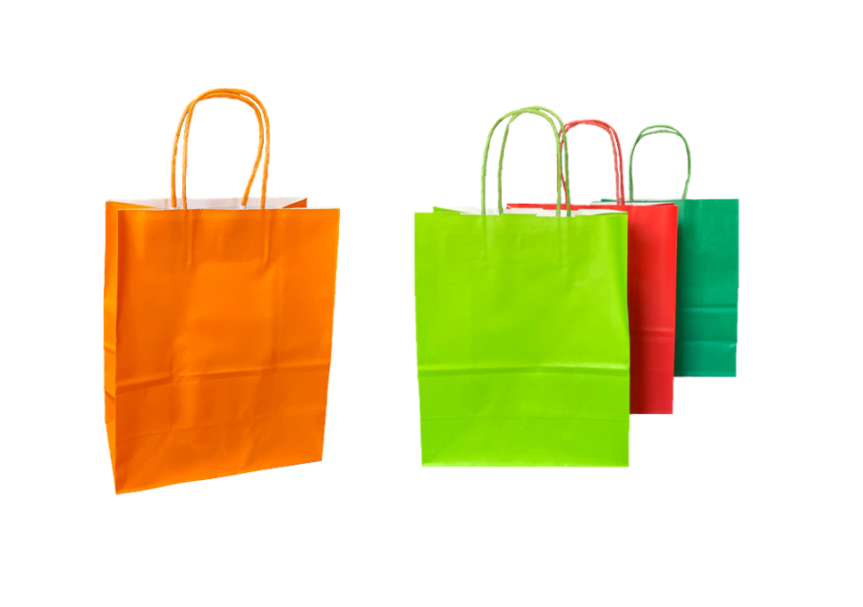 Solid Colour Paper Gift Bag Large 26 X 12 X 33Cm Assorted Colours