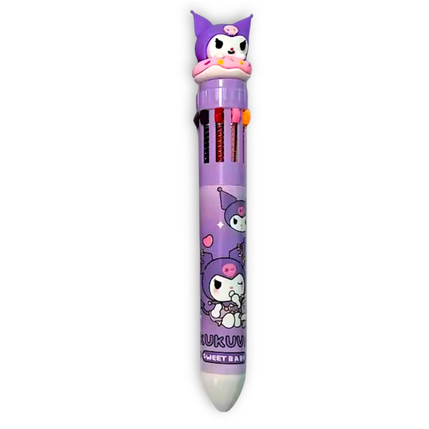 Sanrio Character Jumbo Pen with 10 Changeable Colours - Kuromi Hello Kitty Cinnamoroll Pochacco Pompompurin Style