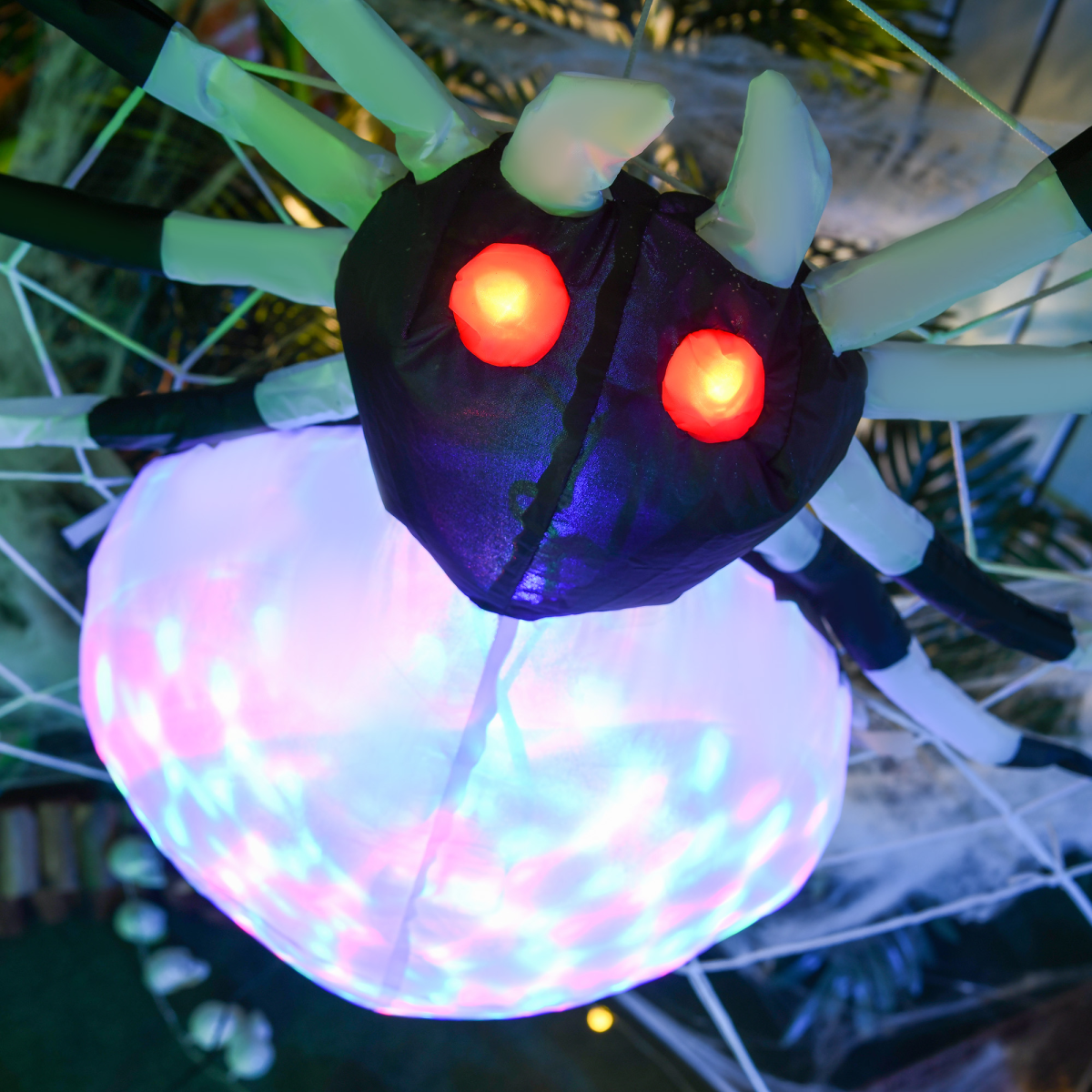 5FT Long Halloween Inflatable Spider Blow-Up Outdoor LED Garden Display
