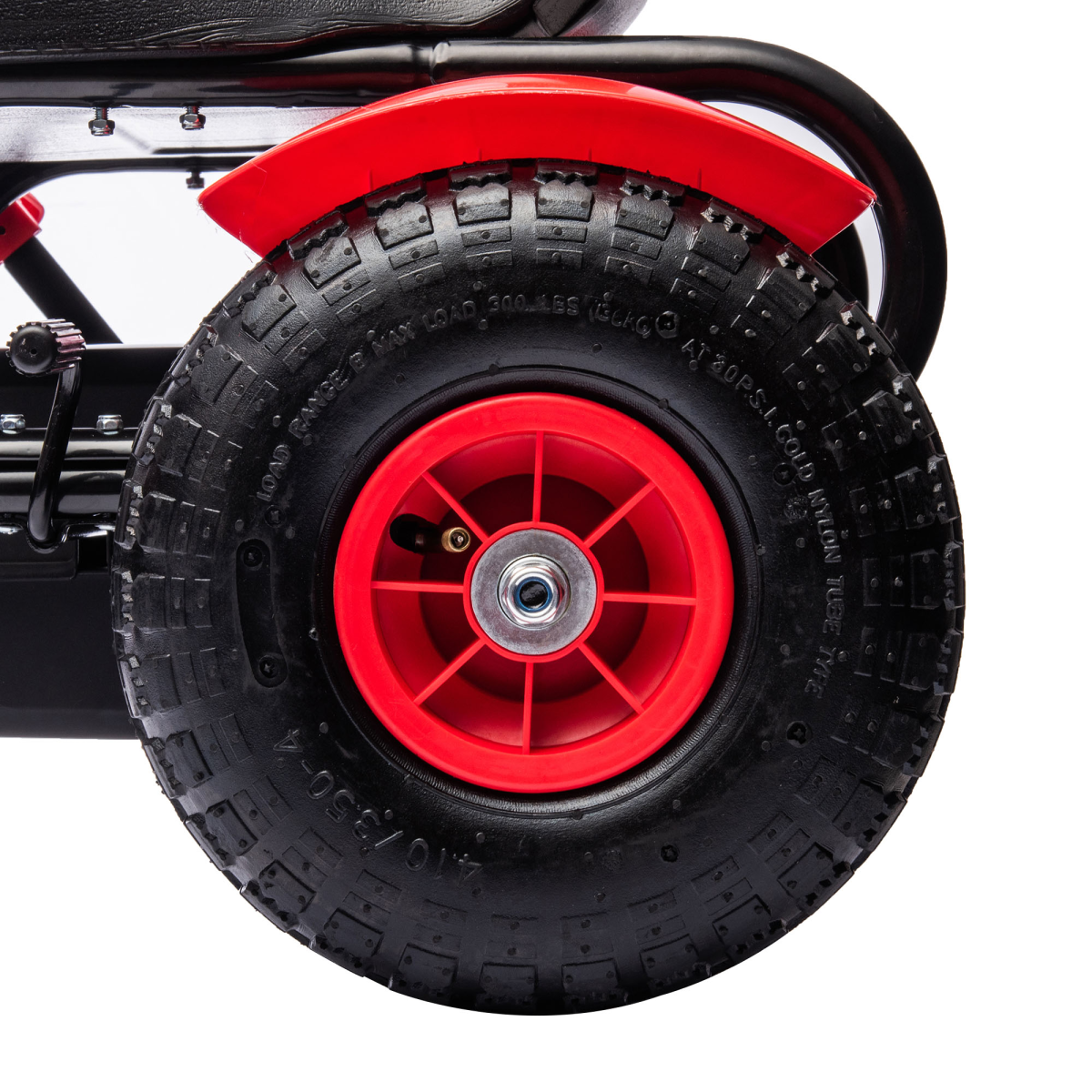 Kids Pedal Go Kart w/ Adjustable Seat, Inflatable Tyres, Handbrake - Red
