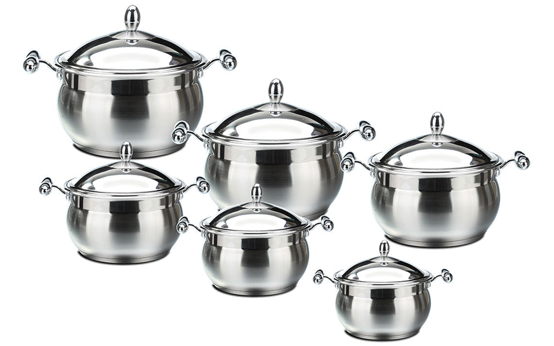 SQ Professional Lustro Stainless  Steel  Imperiale Casserole Set of 6 7991
