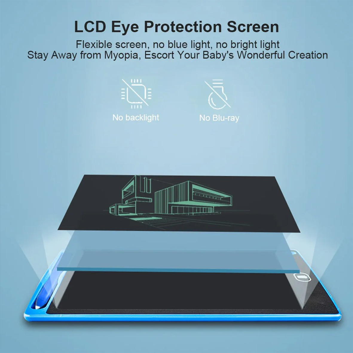LCD Writing Tablet No Paper Or Chalk - Assorted Colours