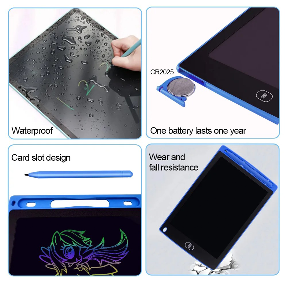 LCD Writing Tablet No Paper Or Chalk - Assorted Colours