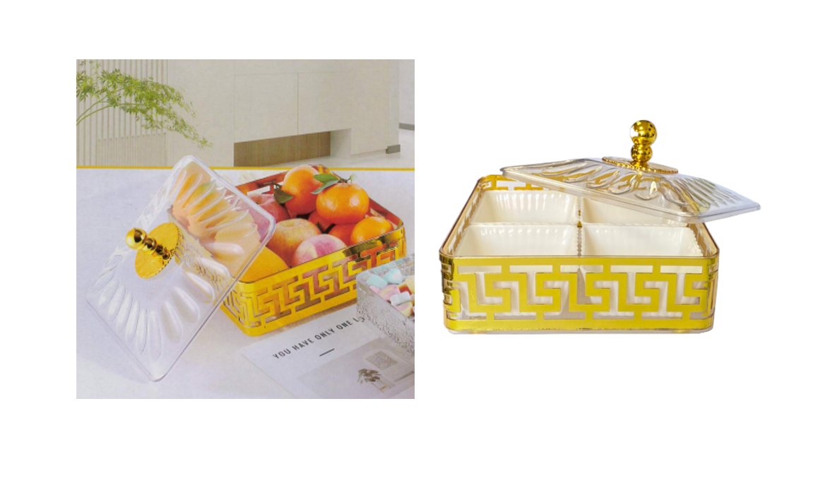 Square Plastic Dry Fruit Nut Sweets Display Storage Container With Lid 21 X 21 X 7.5Cm Assorted Colours