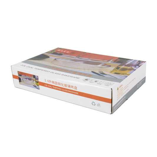 Glassware Roaster Tempered Oval Baking Cooking Tray Dish 3 Litre 35 x 24 x 6.5cm 8039