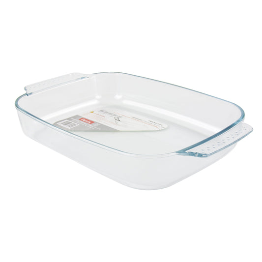 Rectangle Tempered Glass Roaster Cooking Baking Tray Dish 3 Litre 32 x 25 x 6.5cm 8040