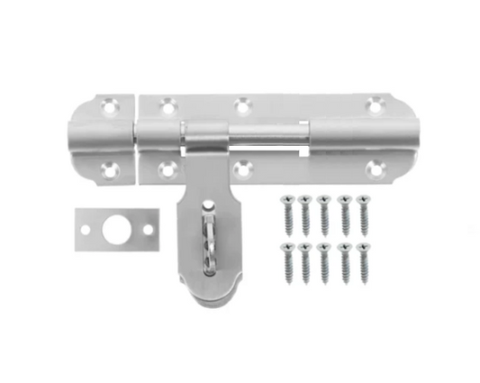 Stainless Steel Tower Door Bolt With Screws 6"